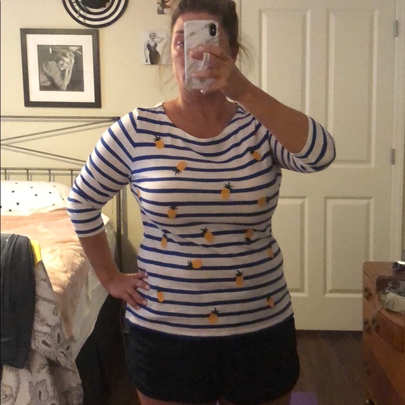 J. Crew 🍍 Cotton Boatneck 3/4 sleeve top - Picture 5 of 8